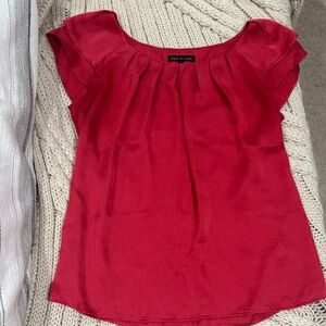 Vibrant coral/pink Blouse Silky Feel with Pleats